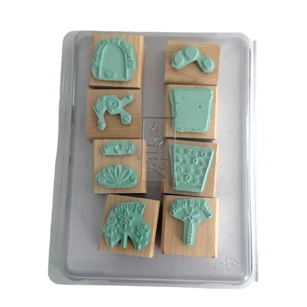 Stampin’ up set of 8 wooden stamps “fun filled” collection